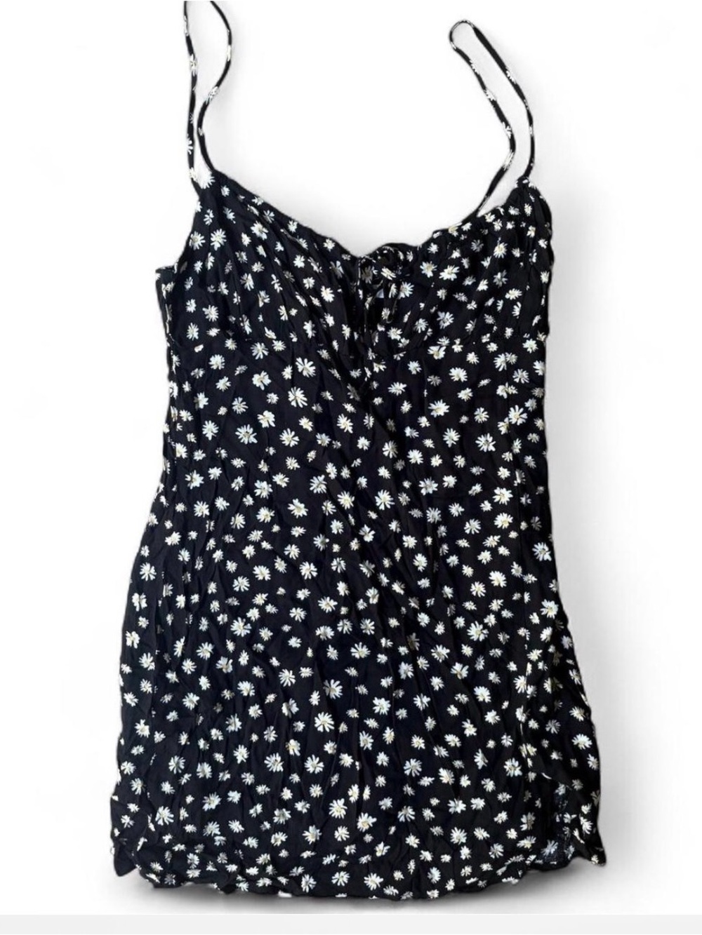 Garage Black Daisy Print Cami Mini Slip Dress Size S